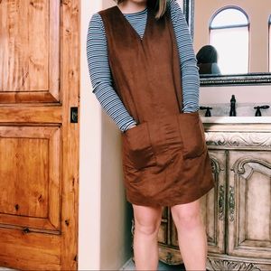 Mossimo Brown Faux Suede Leather Dress